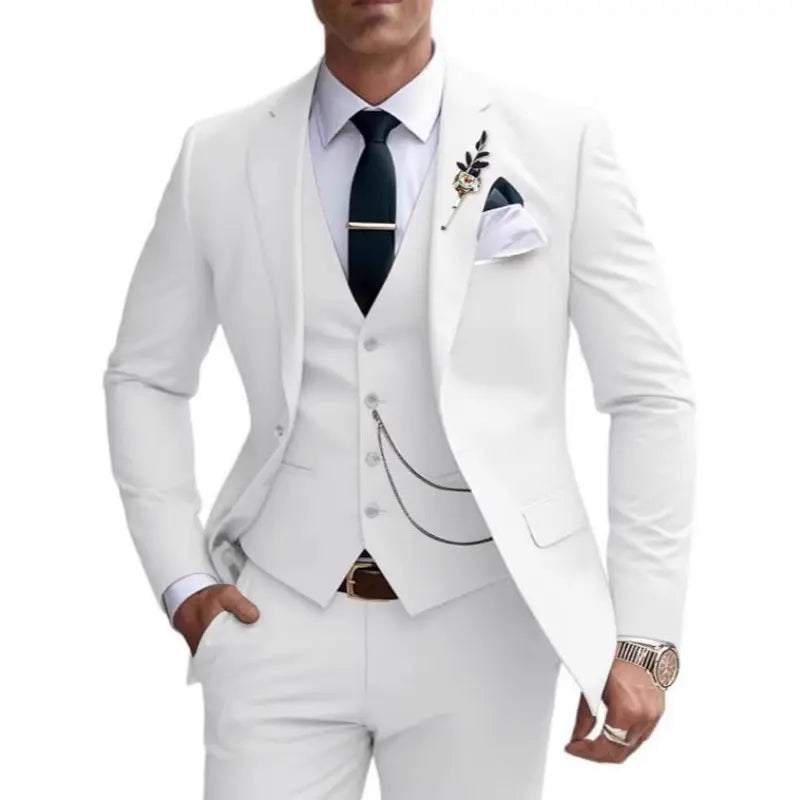 Light Blue Three-Piece Suit with Vest