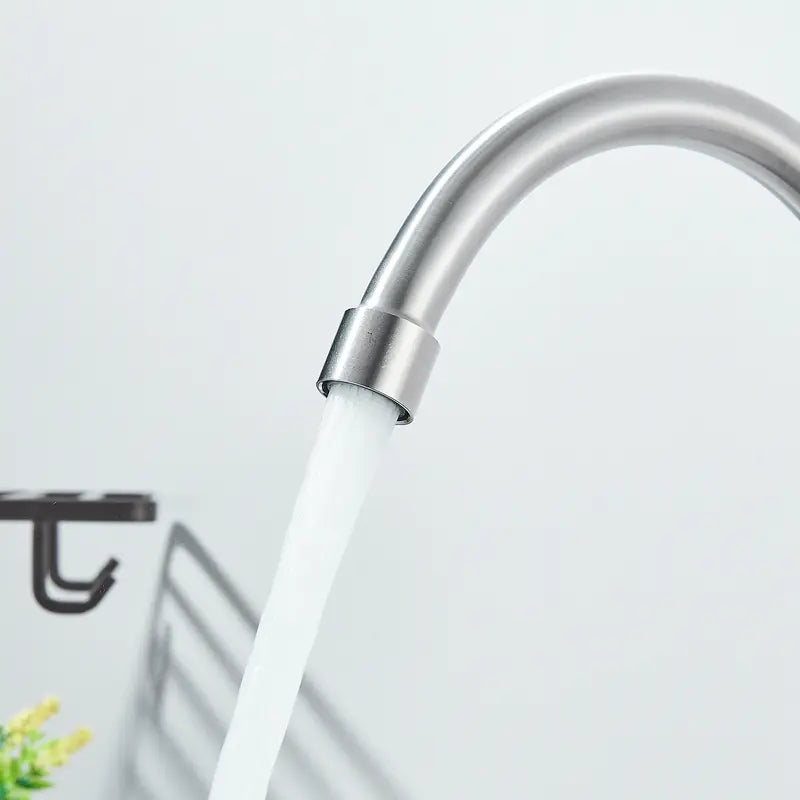 Brushed Nickel Gooseneck Kitchen Faucet with Side Sprayer