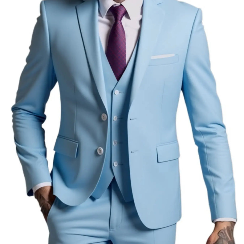 Royal Blue Slim Fit Three-Piece Suit