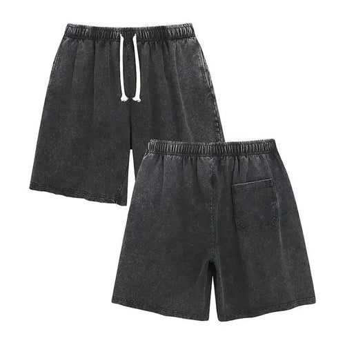 Acid Washed Drawstring Cotton Shorts Four Pack