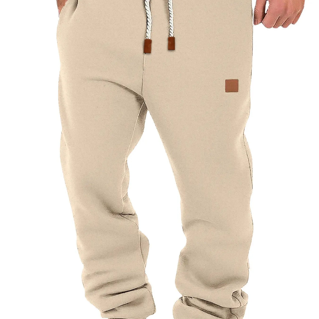 Navy Fleece Joggers with Drawstring and Ribbed Cuffs
