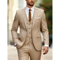 Tan Three-Piece Suit with Vest and Trousers