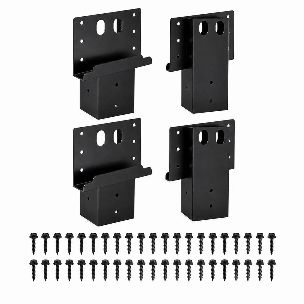 Black Steel Heavy-Duty Mounting Bracket Set