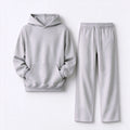 Light Gray Hoodie and Straight Pants Set