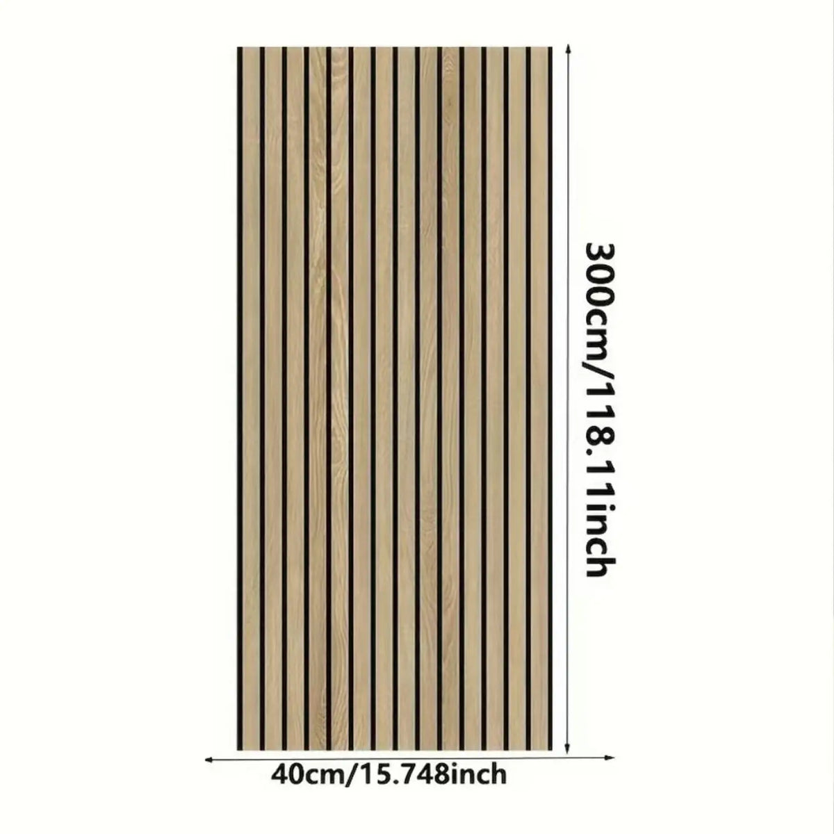 Wood-Look Slatted Self-Adhesive Wall Panel Roll