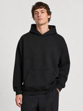 Oversized Black Pullover Hoodie with Front Pocket