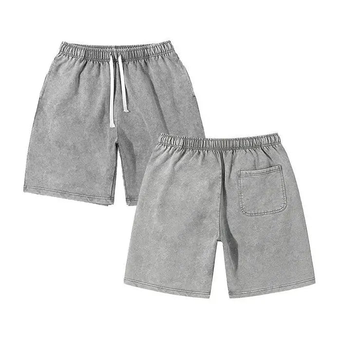 Acid Washed Drawstring Cotton Shorts Four Pack