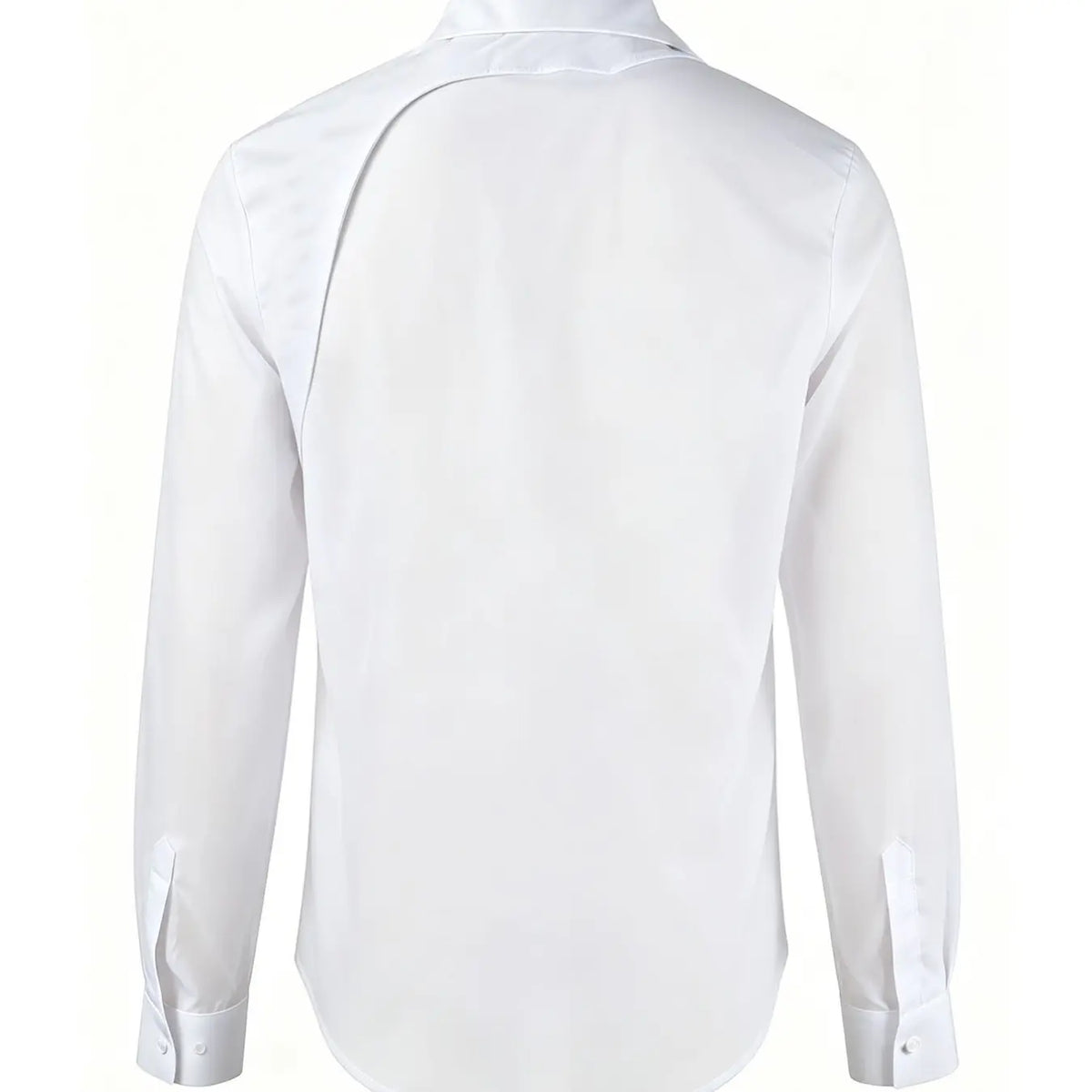 White Button-Down Shirt with Shoulder Strap Detail