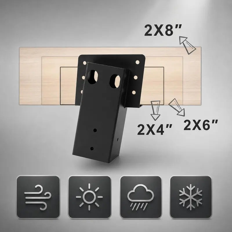 Black Steel Heavy-Duty Mounting Bracket Set