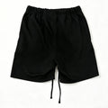 Black Cotton Knit Shorts with Elastic Waist