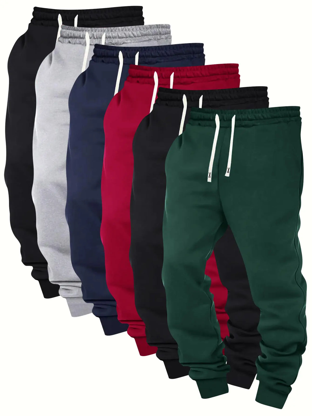 Multicolour Drawstring Joggers Six-Piece Set