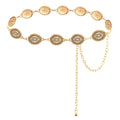 Gold Tone Oval Medallion Chain Waist Belt