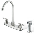 Brushed Nickel Gooseneck Kitchen Faucet with Side Sprayer