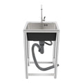 Freestanding Stainless Steel Sink with Tall Faucet