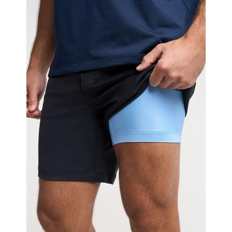 Men's Black Flat-Front Casual Shorts